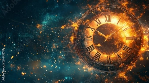 Fototapeta Ethereal threads of destiny weaving through time abstract art digital universe cosmic canvas futuristic perspective