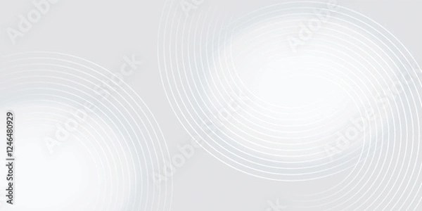 Fototapeta Abstract white glowing geometric lines on gray background. Modern shiny blue circle lines pattern. Futuristic technology concept. Suit for cover, poster,
