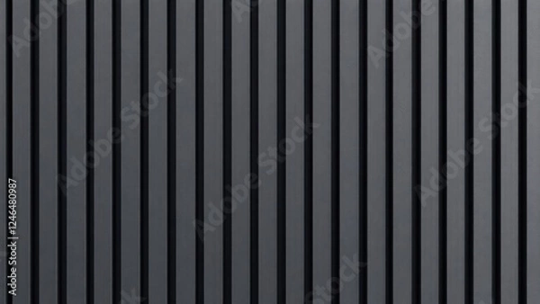 Fototapeta Black wall, black vertical slatted timber, metal cladding wall, solid black.