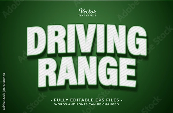 Obraz golf driving range sport text effect editable eps cc file