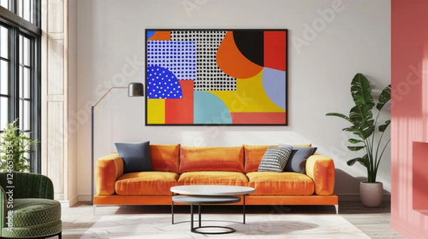 Fototapeta Stylish Abstract congratulations design featuring playful patterns and bold accents for a cheerful ambiance