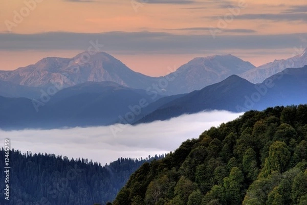 Obraz Mountains covered with fog