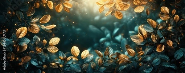 Obraz Golden Leaves Enchantment: A Mystical Forest Scene