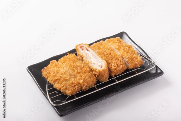 Fototapeta 鶏むね包み揚げ（ハム＆チーズソース）