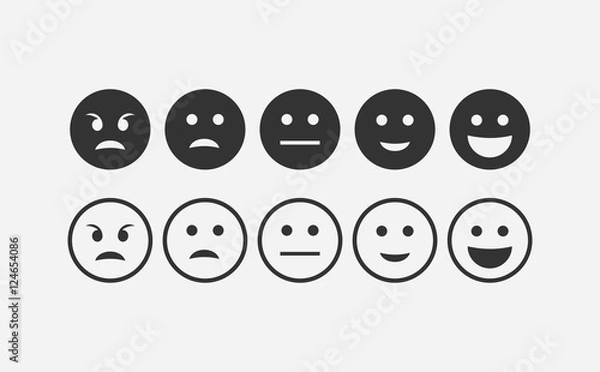 Obraz Abstract feedback emoji icon set