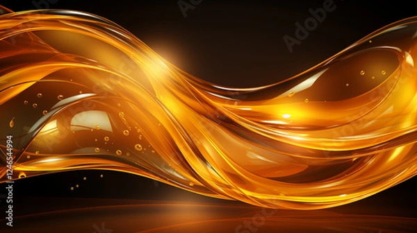 Fototapeta Abstract Smooth Golden Curve Design on Black Background