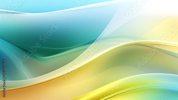 Fototapeta Liquid Wave Abstract in Yellow and Blue