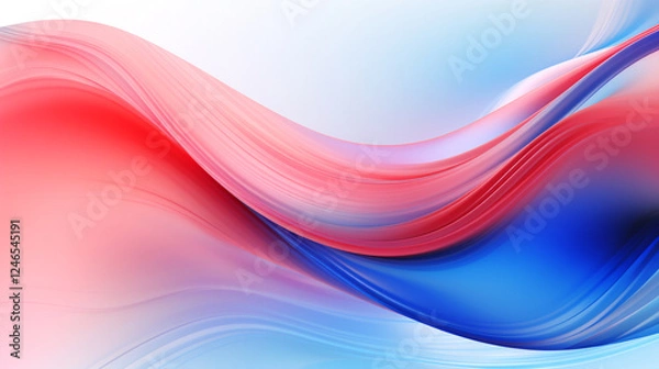 Fototapeta Liquid Wave Abstract in Red and Blue