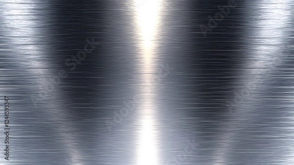 Fototapeta Brushed silver metal texture with reflections and smooth gradients in a vertical format.