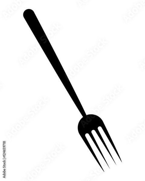 Fototapeta kitchen fork vector symbol icon design.