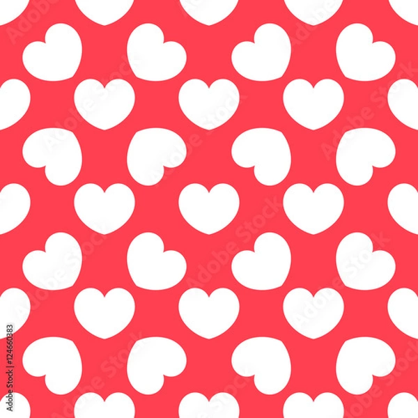 Obraz White hearts pattern