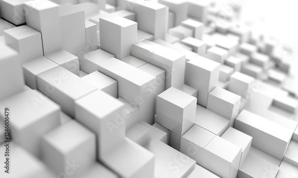 Fototapeta Abstract white cubes background, ideal for modern design projects (1)