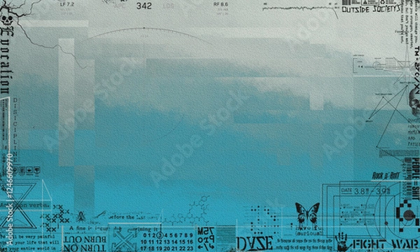 Obraz Abstract color frame background with urban graphic elements