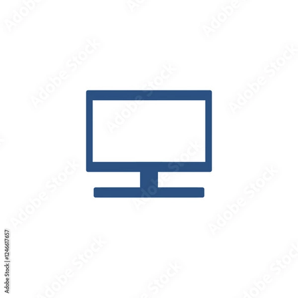 Obraz Technology monitor computer Tv or LCD blue line icon illustration for decoration pattern or creative idea	