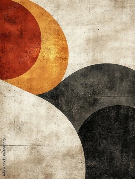 Obraz Abstract layered wave painting in earthy tones