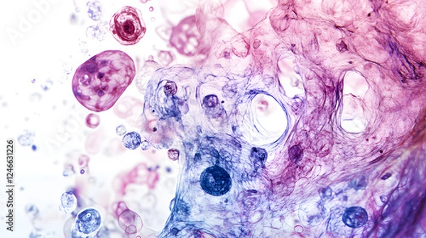 Fototapeta A digital pathology slide being analyzed by AI 