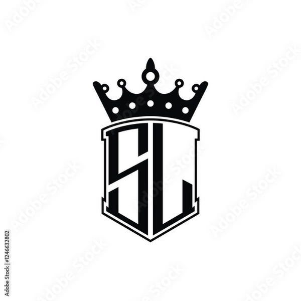 Obraz SL monogram logo design letter text name symbol monochrome logotype alphabet character simple logo