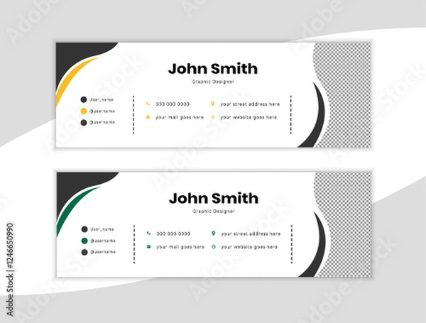 Obraz Corporate email signature and email footer template in horizontal design 