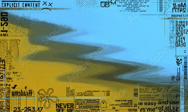 Obraz Abstract gradient color background and urban graphics. digital artwork