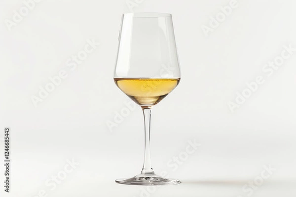 Obraz close up horizontal isolated image of a glass of white wine over a neutral background, copy space