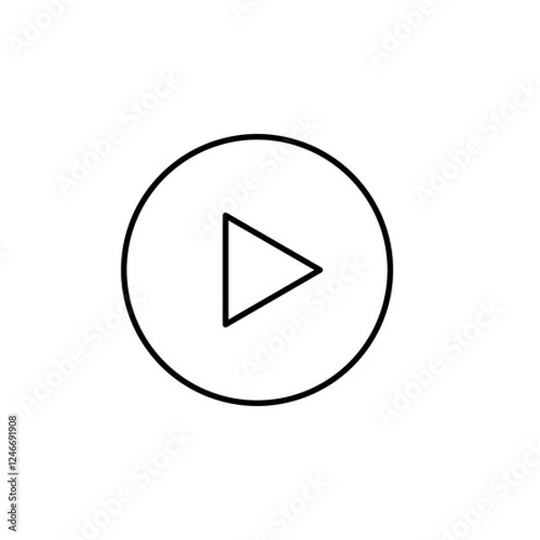 Fototapeta round play button icon