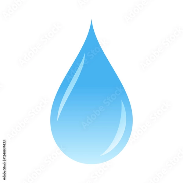 Fototapeta water drop with reflection icon