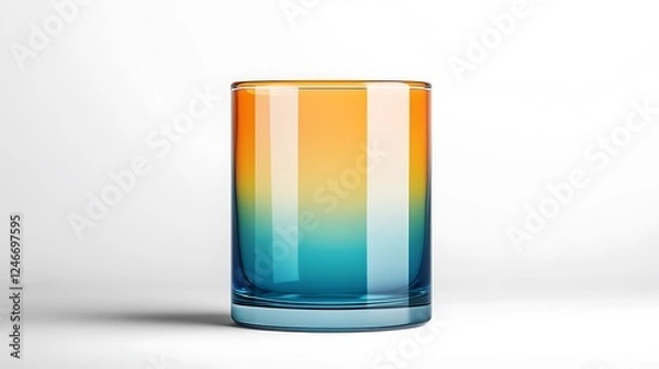 Fototapeta Ombre Glass, Teal and Orange Gradient, 3D Render AI Generated