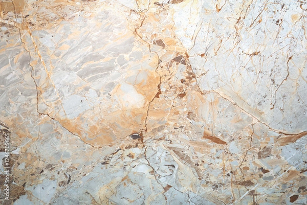 Fototapeta The close-up texture of marble in gray-beige tones with soft veins and color transitions