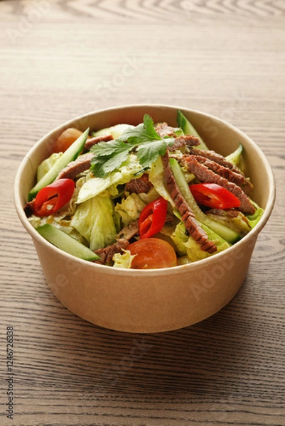 Obraz Salad with meat