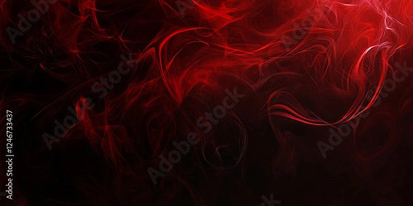 Obraz A deep red background with abstract smoke-like tendrils swirling in from the edges. The dark, moody design is ideal for mysterious branding, gothic themes, or digital art with a touch of drama.