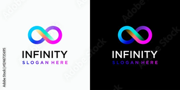 Fototapeta Colorful infinity vector logo design with modern, simple, clean and abstract style.