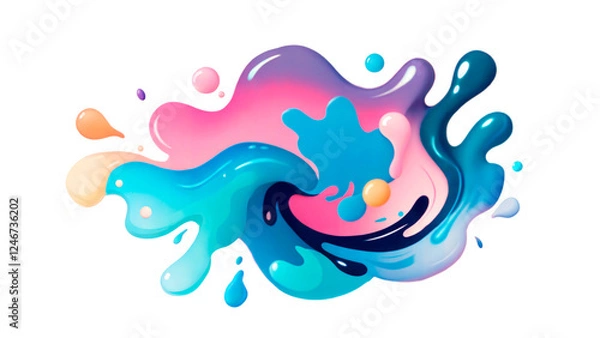 Obraz Vibrant splash of colorful liquid shapes for modern abstract art and design concept