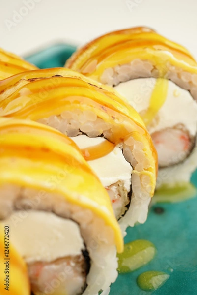 Obraz sushi roll with shrimps