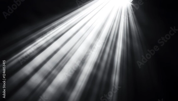 Fototapeta Powerful Beam of Light Breaking Through Darkness Symbolizing Hope Inspiration and the Triumph of Light Over Shadow