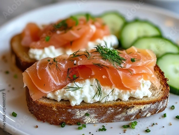 Fototapeta sandwich with salmon