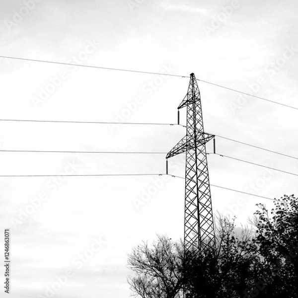 Obraz high voltage power line