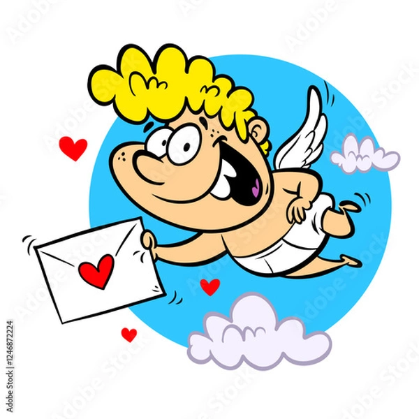 Obraz Vector illustration of cupid