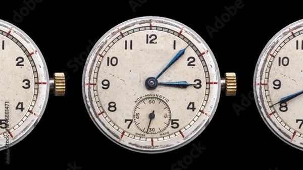 Fototapeta vintage clocks in large grid pattern