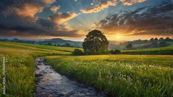 Fototapeta cool and beautiful natural scenery background