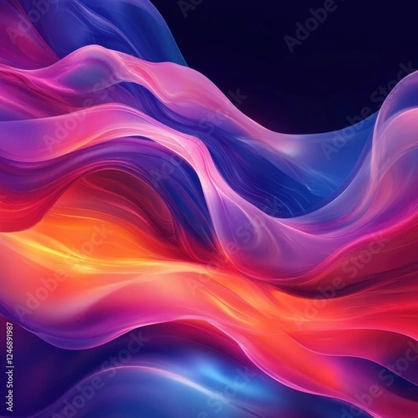 Fototapeta Dynamic Abstract Fluid Forms Representing Enterprise Technology Aesthetics in a Dreamlike Environment