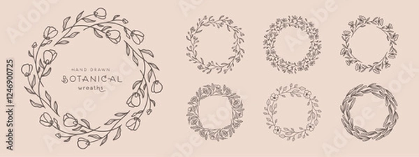 Obraz Wreaths circular foliate vector