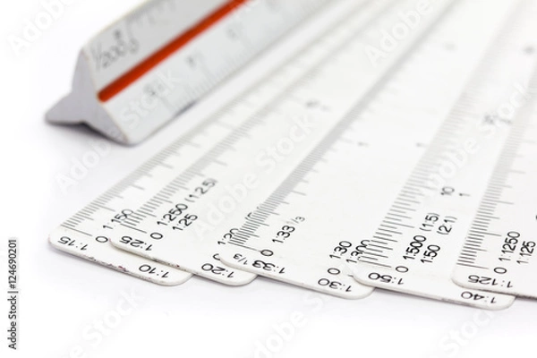 Fototapeta Ruler scale on white background
