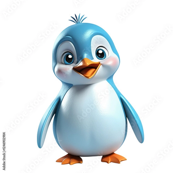 Fototapeta 3d penguin Blue colored characters
