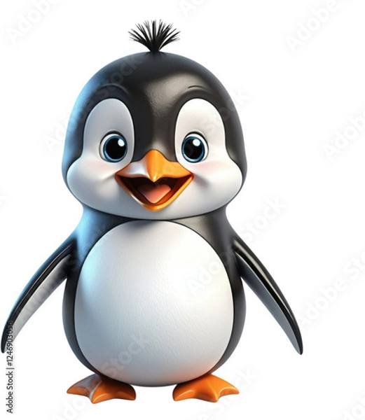 Fototapeta 3d Cute smiling penguin character
