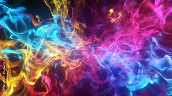 Fototapeta Dynamic abstract flames animation with swirling patterns in multiple vibrant colors
