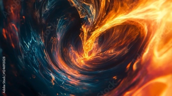 Fototapeta Dynamic animation of swirling flames and fire with detailed textures and light effects