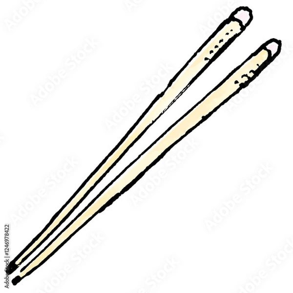 Fototapeta カトラリーのイラスト　箸