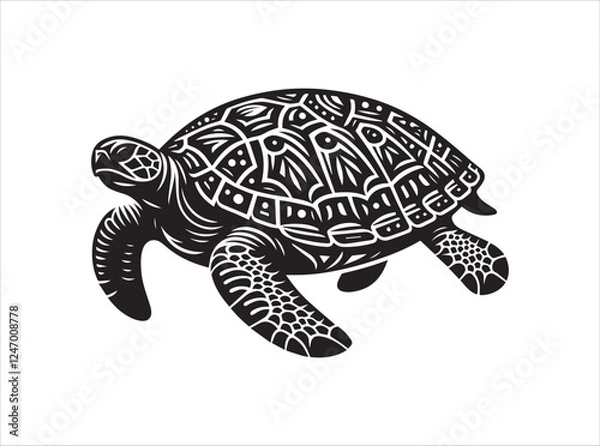 Obraz "Turtle Vector Illustration for Ocean, Nature, and Creative Design Projects"