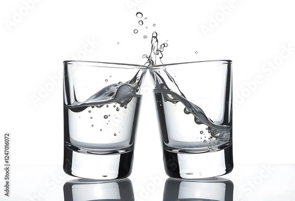 Fototapeta Clinking Glasses with Splashing Liquid