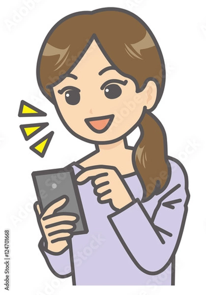 Fototapeta スマートフォンを操作する女性